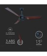 Ventilateur de plafond 65W - bronze avec télécommande RF, 3 pales brunes, moteur AC (52 pouces)