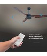Ventilateur de plafond 65W - bronze avec télécommande RF, 3 pales brunes, moteur AC (52 pouces)
