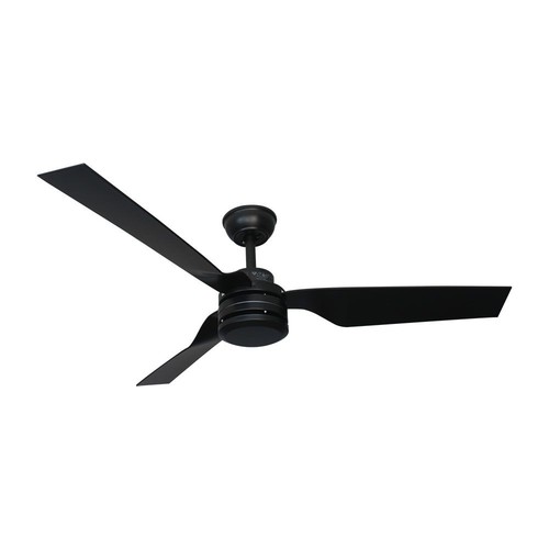 Ventilateur de plafond 65W - noir, contrôle RF, 3 pales noires, moteur AC, 52 pouces