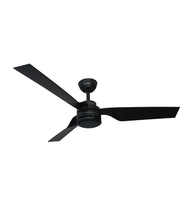 Ventilateur de plafond 65W - noir, contrôle RF, 3 pales noires, moteur AC, 52 pouces