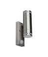 Applique murale GU10 haut/bas avec capteur - IP44 extérieur, acier inoxydable, sans source lumineuse