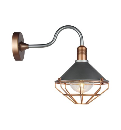 Applique murale lanterne vintage E27 - IP65, rose gold, ABS+métal, verre, sans source lumineuse