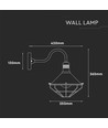 Applique murale lanterne vintage E27 - IP65, rose gold, ABS+métal, verre, sans source lumineuse