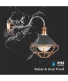 Applique murale lanterne vintage E27 - IP65, rose gold, ABS+métal, verre, sans source lumineuse