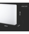 Plafonnier LED 25W, Samsung LED chip - 300x300mm, IP44, IK08, bord blanc, 3000K