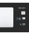 Plafonnier LED 25W, Samsung LED chip - 300x300mm, IP44, IK08, bord blanc, 3000K