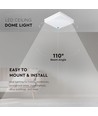 Plafonnier LED 25W, Samsung LED chip - 300x300mm, IP44, IK08, bord blanc, 3000K