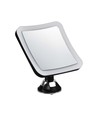 Miroir LED 3,2W avec grossissement 10x - À piles, rotation 360°, IP44, noir, ventouse, blanc froid
