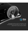 Miroir LED 3,2W avec grossissement 10x - À piles, rotation 360°, IP44, noir, ventouse, blanc froid