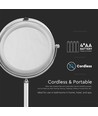Miroir cosmétique LED 3W avec lumière - 7 pouces, grossissement 1X et 3X, rotation 360°, à piles, finition chrome