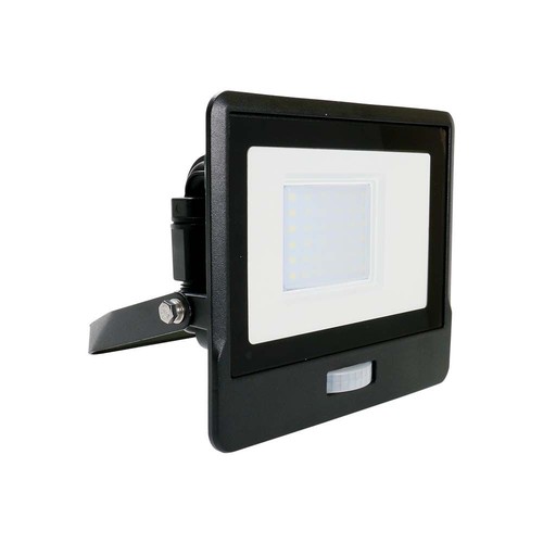 Projecteur LED 30W avec détecteur - puce Samsung LED, IP65, noir, slim, extérieur