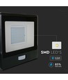 Projecteur LED 30W avec détecteur - puce Samsung LED, IP65, noir, slim, extérieur