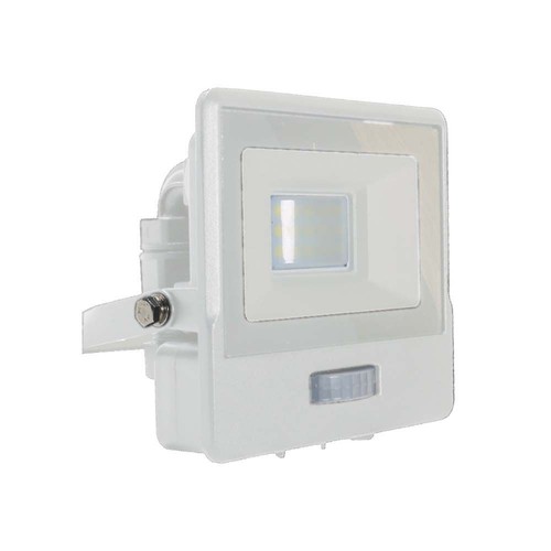 Projecteur 10W - Capteur PIR, Puce Samsung, 6500K, Boîtier Blanc