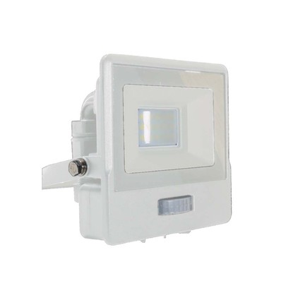 Projecteur 10W - Capteur PIR, Puce Samsung, 6500K, Boîtier Blanc