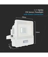 Projecteur 10W - Capteur PIR, Puce Samsung, 6500K, Boîtier Blanc