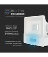 Projecteur 10W - Capteur PIR, Puce Samsung, 6500K, Boîtier Blanc