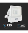 Projecteur 10W - Capteur PIR, Puce Samsung, 6500K, Boîtier Blanc