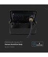 Projecteur LED 20W avec détecteur - puce Samsung LED, IP65, noir, câble 1m, blanc froid