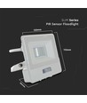 Projecteur LED 10W avec détecteur - Blanc, puce LED Samsung