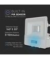 Projecteur LED 10W avec détecteur - Blanc, puce LED Samsung