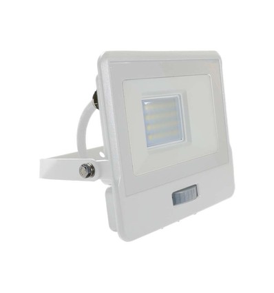 Projecteur LED 20W avec détecteur, puce Samsung LED - 4000K, blanc, IP65, détecteur PIR, extérieur