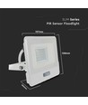 Projecteur LED 20W avec détecteur, puce Samsung LED - 4000K, blanc, IP65, détecteur PIR, extérieur