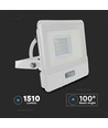 Projecteur LED 20W avec détecteur, puce Samsung LED - 4000K, blanc, IP65, détecteur PIR, extérieur