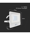 Projecteur LED 30W avec détecteur - Samsung LED chip, IP65, 4000K, câble 1m, extérieur