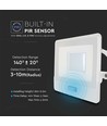 Projecteur LED 30W avec détecteur - Samsung LED chip, IP65, 4000K, câble 1m, extérieur