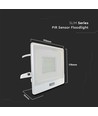 Projecteur 50W - Capteur PIR, puce Samsung, câble 1m, 4000K, boîtier blanc, lampe de travail