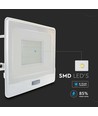 Projecteur 50W - Capteur PIR, puce Samsung, câble 1m, 4000K, boîtier blanc, lampe de travail
