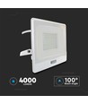 Projecteur 50W - Capteur PIR, puce Samsung, câble 1m, 4000K, boîtier blanc, lampe de travail