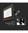Projecteur LED 20W - puce Samsung, connexion directe, 6500K, boîtier noir