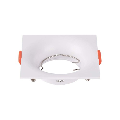 Spot encastrable GU10 - Blanc, carré, plastique PC, perçage : Ø80 mm, dim : 88x88 mm, sans source lumineuse