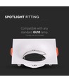Spot encastrable GU10 - Blanc, carré, plastique PC, perçage : Ø80 mm, dim : 88x88 mm, sans source lumineuse