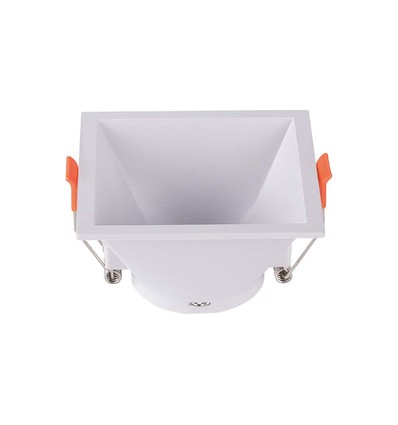 Spot encastrable GU10 - Carré, blanc, IP20, perçage : 83x83mm, sans source lumineuse