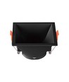 Spot encastrable GU10 - Noir, carré, plastique PC, IP20, Perçage : 83x83 mm, Dim : 93x93 mm