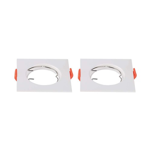 Spot encastrable GU10, carré - Blanc, plastique PC, IP20, sans source lumineuse