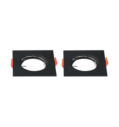 Lot de 2 spots GU10/MR16 - Sans source lumineuse, Noir, Trou: Ø6,1cm Dim: 8,1x8,1cm