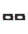 Lot de 2 spots GU10/MR16 - Sans source lumineuse, Noir, Trou: Ø6,1cm Dim: 8,1x8,1cm