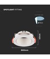 Spot encastrable GU10 - Rond, blanc/blanc, IP20, Trou: Ø7,2 cm, Dim: Ø8,5 cm