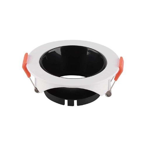 Lampe GU10 - cadre rond blanc, réflecteur noir