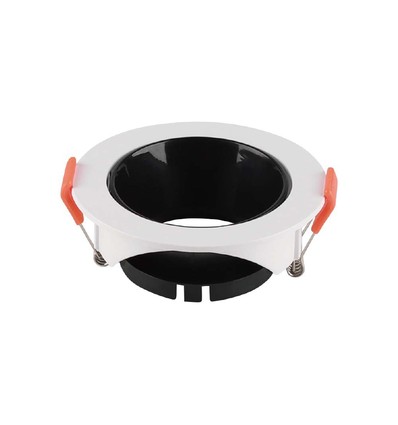 Lampe GU10 - cadre rond blanc, réflecteur noir