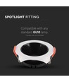 Lampe GU10 - cadre rond blanc, réflecteur noir
