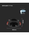 Downlight GU10/MR16 avec réflecteur noir - Sans source lumineuse, Noir, Perçage : Ø7,2 cm, dimensions : Ø8,5 cm