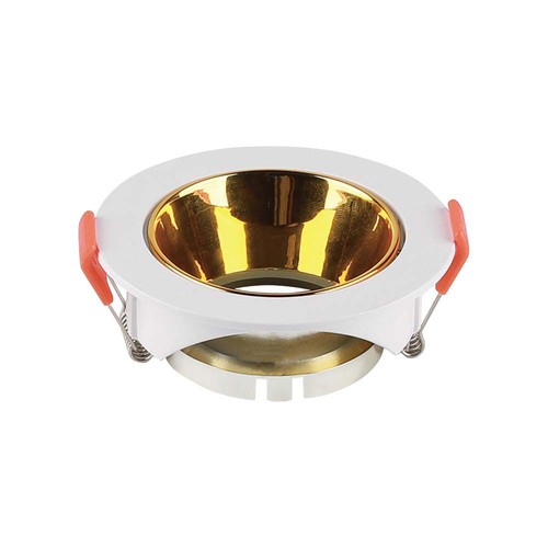 Spot encastrable GU10 - Rond, blanc/or, PC plastique, Trou: Ø7,2 cm, Dim: Ø8,5 cm, sans source lumineuse