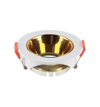 Spot encastrable GU10 - Rond, blanc/or, PC plastique, Trou: Ø7,2 cm, Dim: Ø8,5 cm, sans source lumineuse
