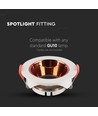 Spot encastrable GU10 - Rond, blanc avec réflecteur rose gold, IP20, trou: Ø7,2 cm, dim: Ø8,5 cm