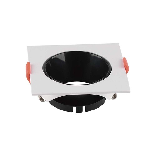 Spot encastrable GU10/MR16 avec réflecteur noir - Sans source lumineuse, Noir, Découpe : Ø7,2 cm, Dimensions : 8,5x8,5 cm