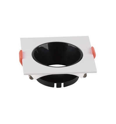Spot encastrable GU10/MR16 avec réflecteur noir - Sans source lumineuse, Noir, Découpe : Ø7,2 cm, Dimensions : 8,5x8,5 cm